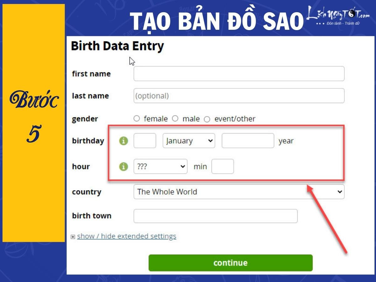 Tạo bản đồ sao bước 5