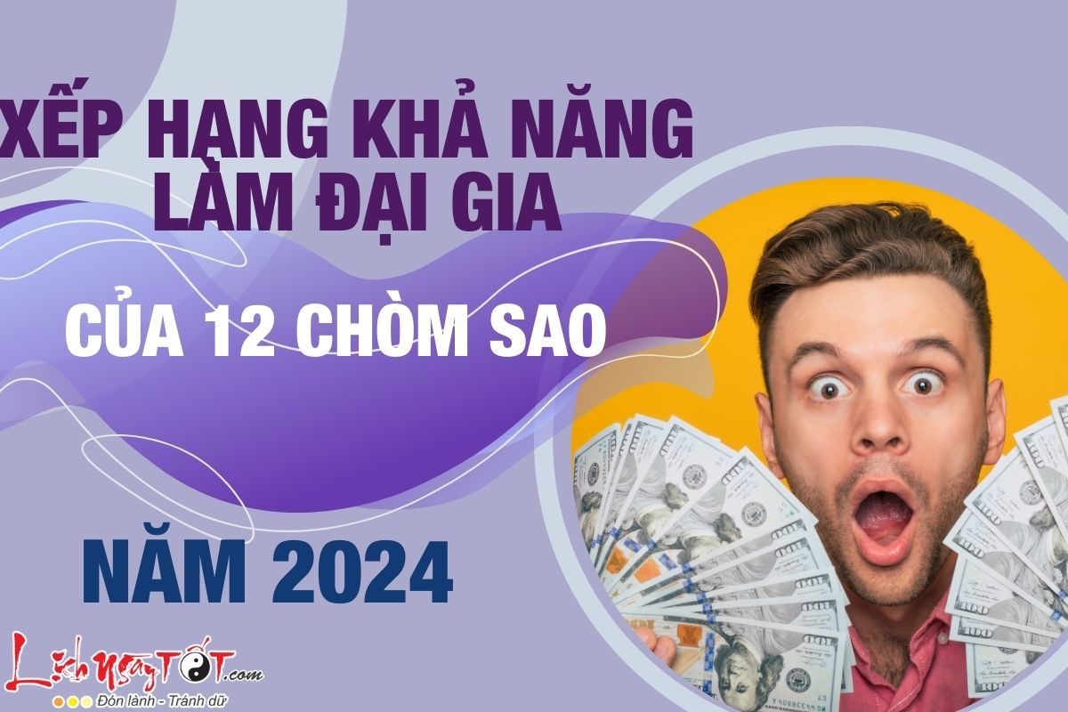 Xếp hạng khả năng làm đại gia của 12 chòm sao năm 2024: Ai gặp thời?